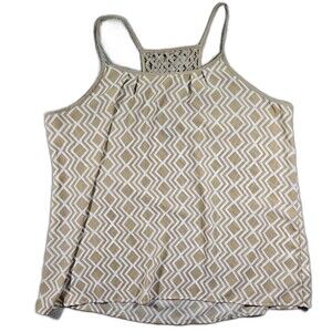 A.N.A Womens White and Beige Tank Top Sz 2X